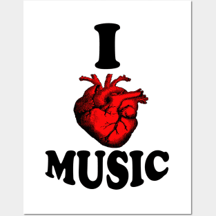 I Love/Heart Music Posters and Art